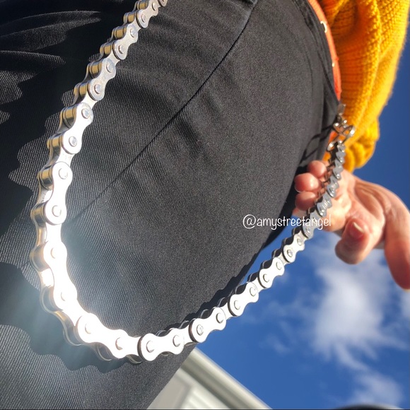 Chunky Heavy Duty Motorcycle Waist Jeans Wallet Belt loops Pants Chains